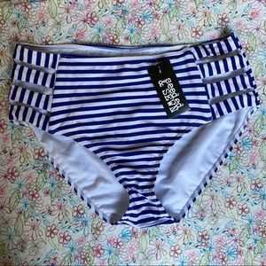 NWT Blue & White Seeded & Sewn Swim Bottoms